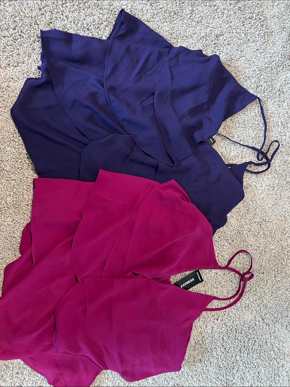 TWO Express Women's Layered Cami in Magenta and Purple